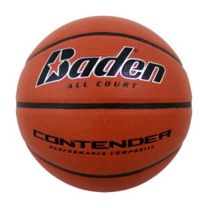 Baden Contender Indoor-Outdoor Basketball Size 7, 29.5 Inches Official Size Orange Color Men’s Basketball with Composite Cover for Street Games or Indoor