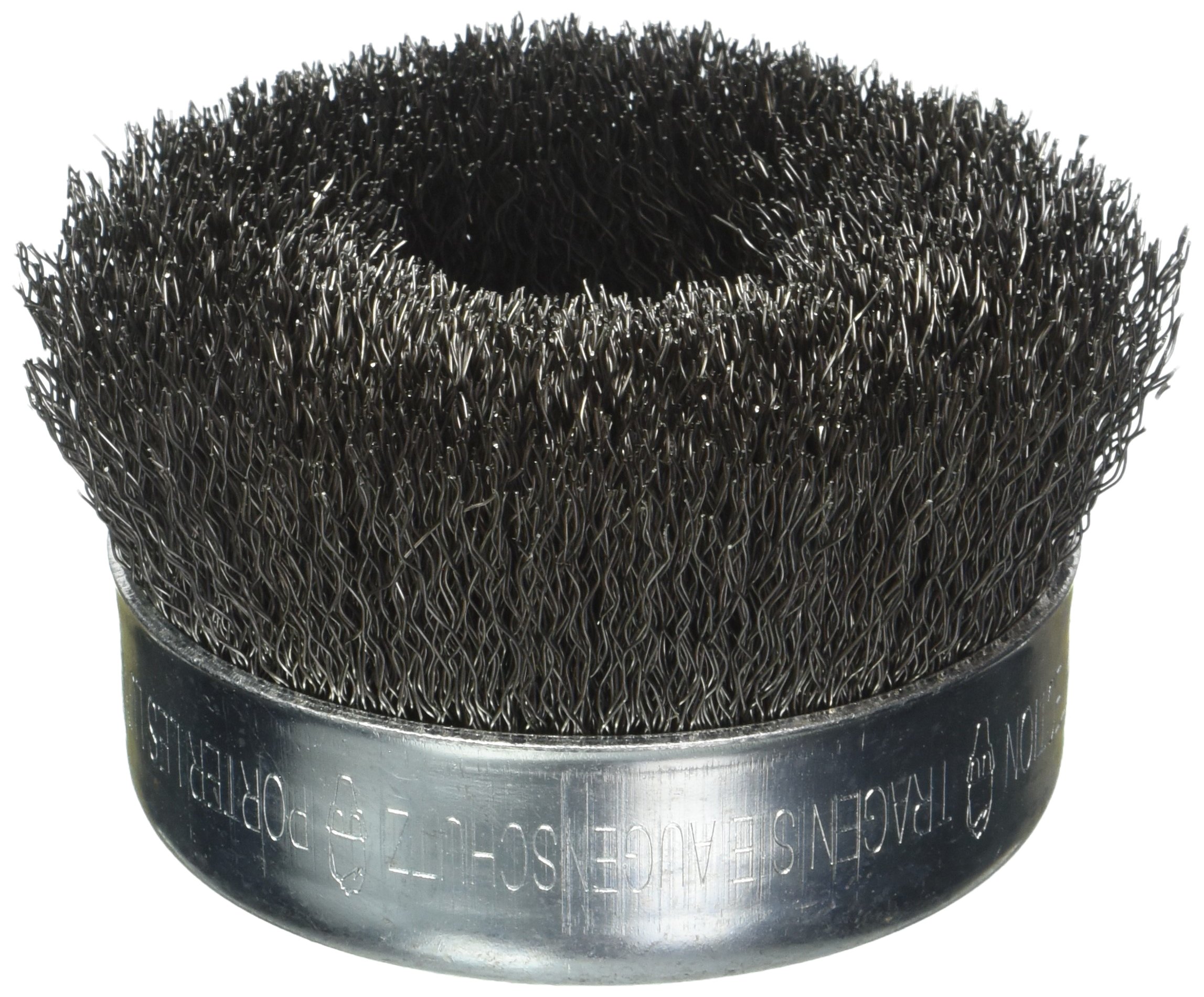 BOSCH WB525 4-Inch Crimped Carbon Steel Cup Brush, 5/8-Inch x 11 Thread Arbor