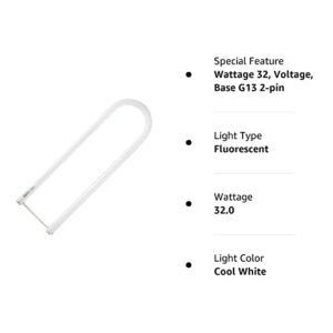 Sylvania 22052 - FBO32/741/6/ECO - 32 Watt T8 U-Bent Fluorescent Light Bulb, 4100K Color Temperature