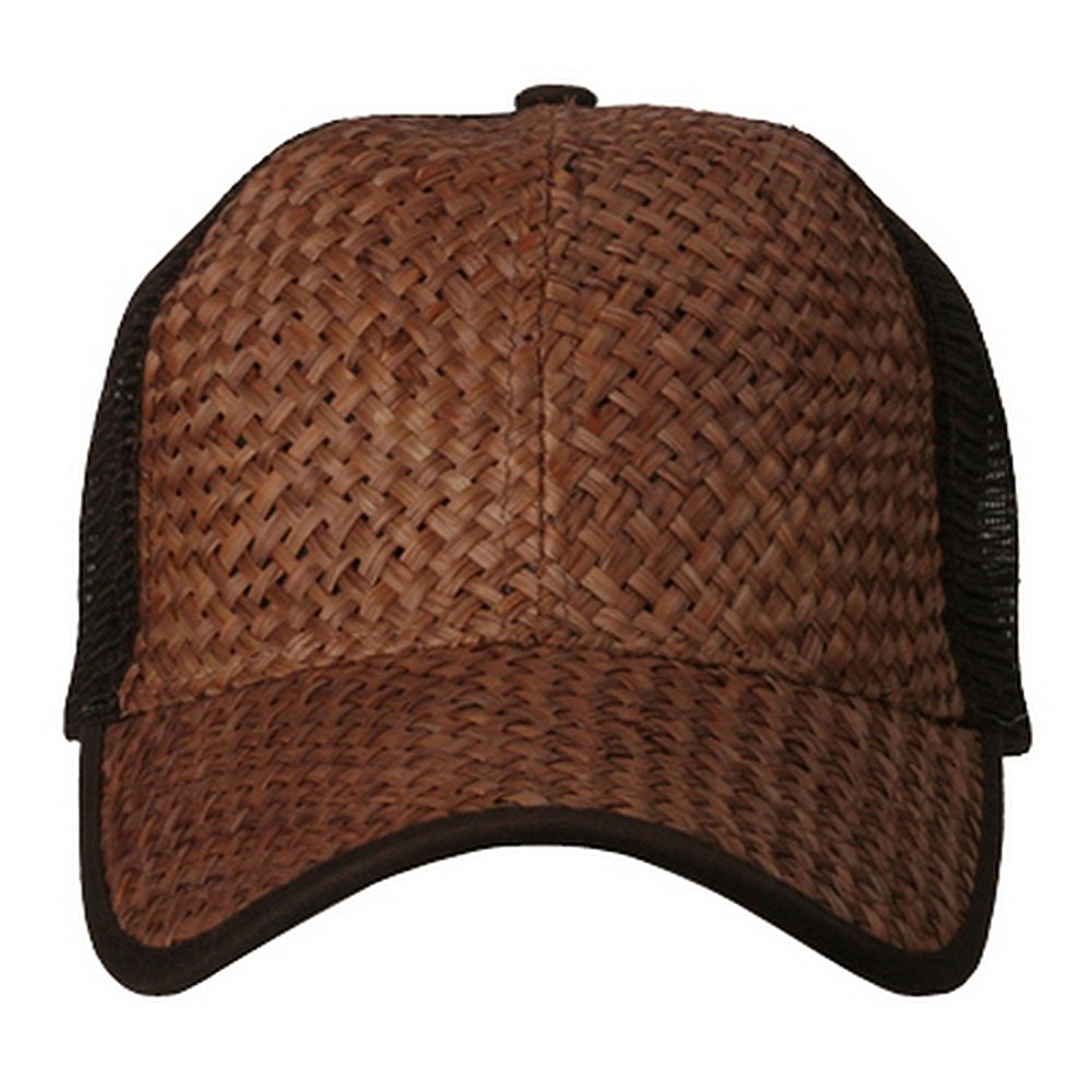 Straw Trucker Cap-Brown Brown OSFM