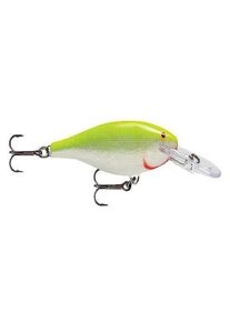 rapala shad rap 07 fishing lure, 2.75-inch, silver fluorescent chartreuse