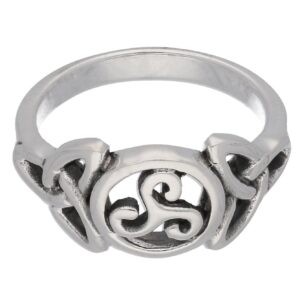 Triple Spiral Celtic Knot Triskele Trinity Sterling Silver Ring Size 9(Sizes 4,5,6,7,8,9,10,11,12,13)