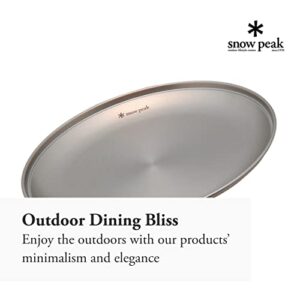 Snow Peak Tableware Plate, TW-034, Stainless Steel, Lightweight for Camping Everyday Use, Made in Japan, Lifetime Product Guarantee