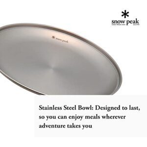 Snow Peak Tableware Plate, TW-034, Stainless Steel, Lightweight for Camping Everyday Use, Made in Japan, Lifetime Product Guarantee