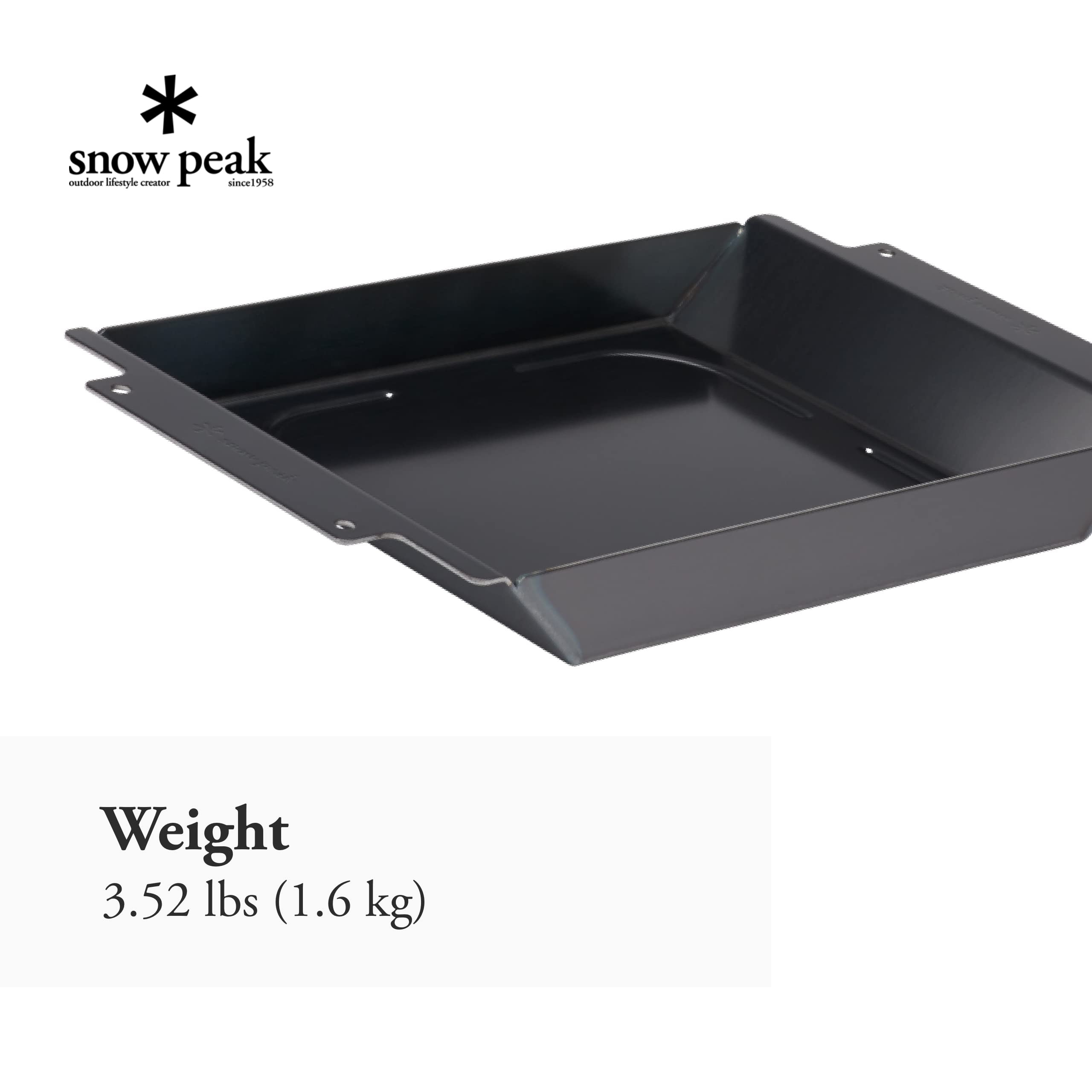 Snow Peak Grill Half Deep Depth Plate, Black