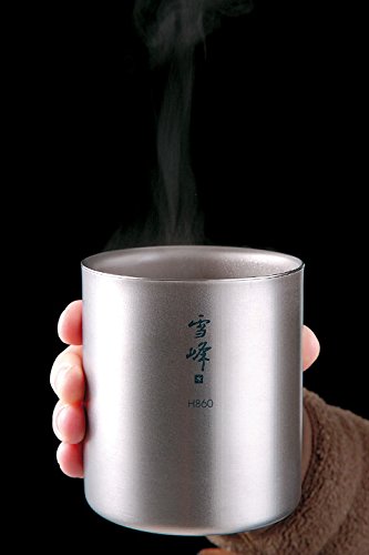 Snow Peak Titanium H450 Stacking Mug, TW-122, Premium Titanium, Made in Japan, Ultralight for Camping, Backpacking Everyday Use, Lifetime Product Guarantee