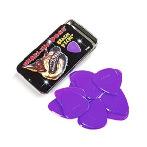 D'Andrea Snarling Dog Brain Nylon Guitar Picks 12 Pack with Tin Box (Purple, 0.60mm)