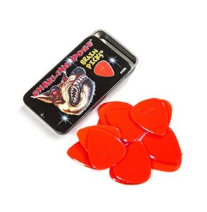 snarling dogs brain tnsdb351, 0.73 guitar picks, 12-piece, collectible tin, red nylon, 0, 0.73mm