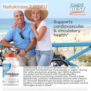 Doctor's Best Nattokinase - 2, 000 FU of Enzyme, Supports Heart Health & Circulatory & Normal Blood Flow, Non-GMO, Gluten Free, Vegan, 90 VC (DRB-00125)