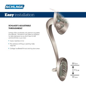 Schlage F60 V PLY 505 FLA 605 Plymouth Front Entry Handleset with Flair Lever, Deadbolt Keyed 1 Side, Bright Brass