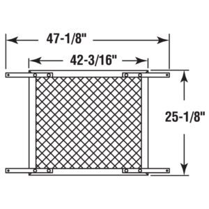 Make-2-Fit PL 15941 Patio, 48 in. x 26 in, Aluminum Const Sliding Screen Door Grill, 48 in. x 48 in, White