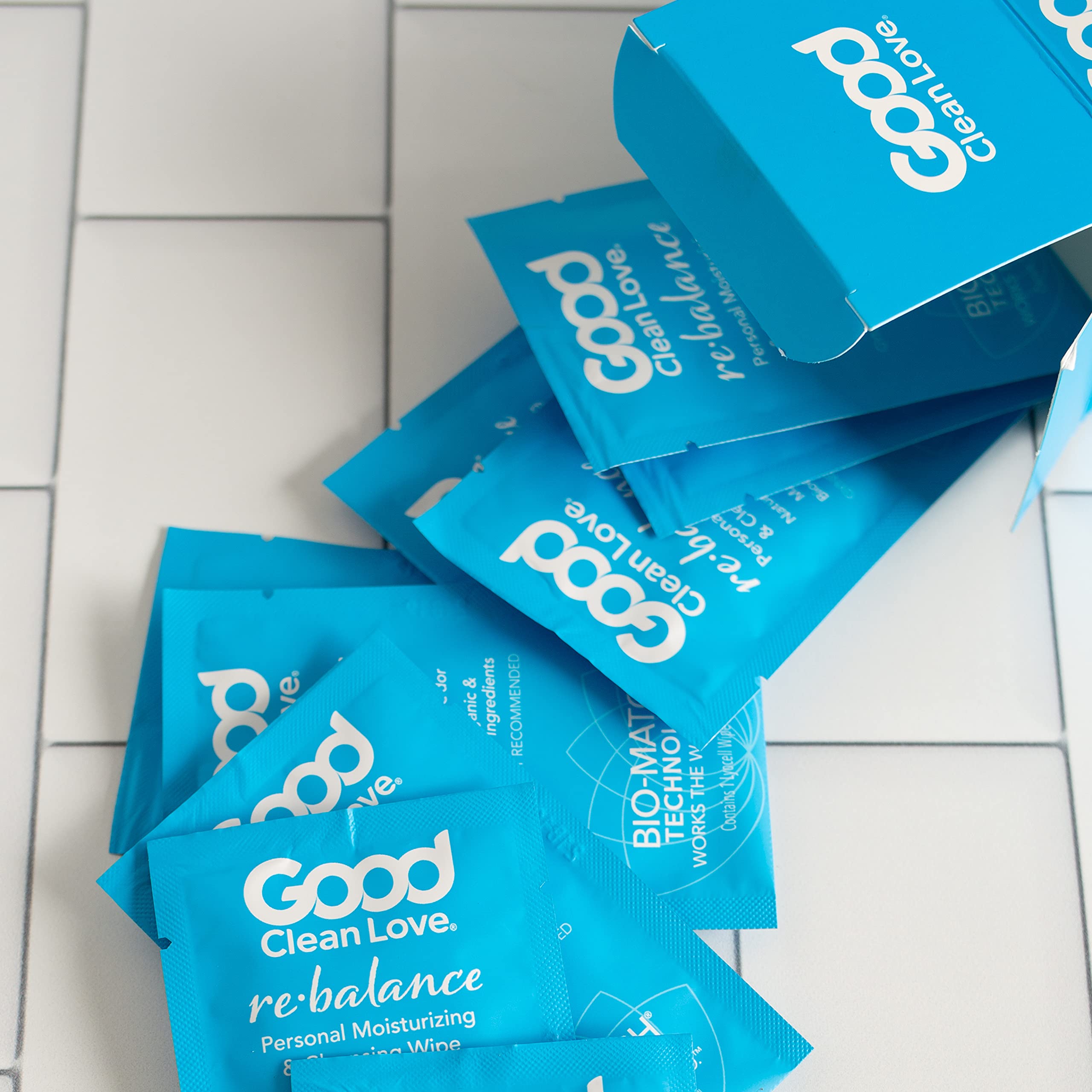 Good Clean Love Rebalance Feminine Wipes, Supports Vaginal Health Naturally & Reduces Odor, Moisturizing & Cleansing Hygiene Product Made with Aloe, pH-Balanced Feminine Wipes, 12 Biodegradable Wipes