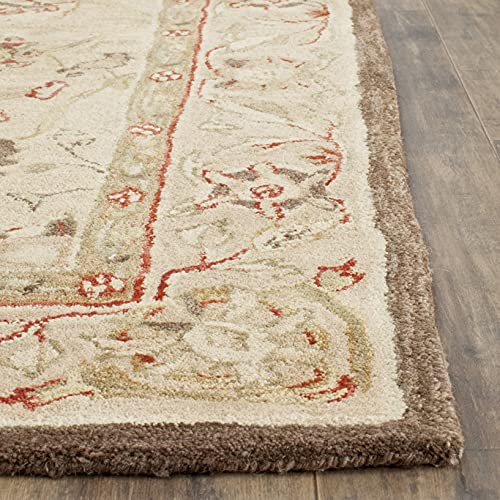 SAFAVIEH Anatolia Collection Area Rug - 8' x 10', Beige & Beige, Handmade Traditional Oriental Wool, Ideal for High Traffic Areas in Living Room, Bedroom (AN512A)