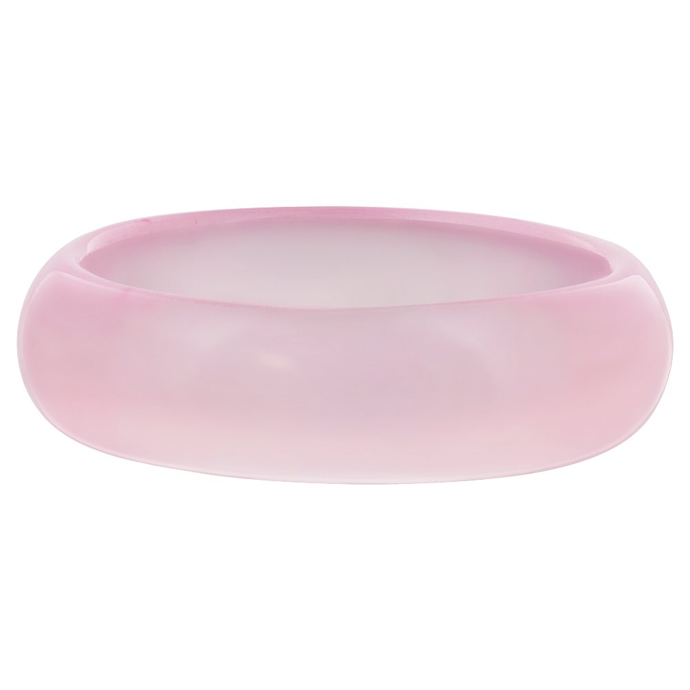 Pink Agate Gemstone 6mm Unisex Band Ring Size 7.5