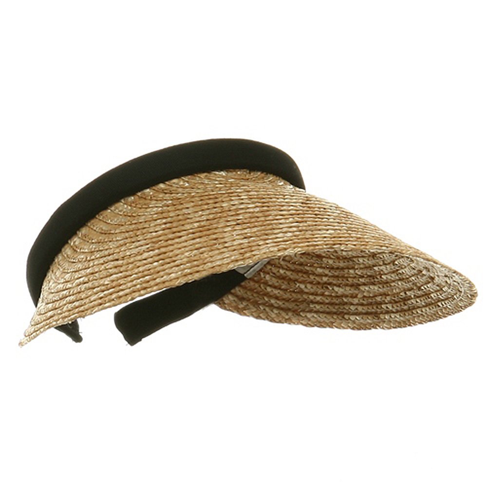 MG Ladies Sewn Braid Wheat Straw Clip-On Visor (Natural)