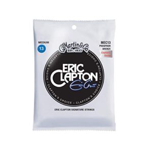 martin mec13 clapton's choice phosphor bronze acoustic guitar strings, medium