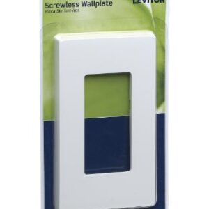 Leviton 80301-W 80301-SW 1-Gang Decora Plus Wallplate Screwless Snap-On Mount, White