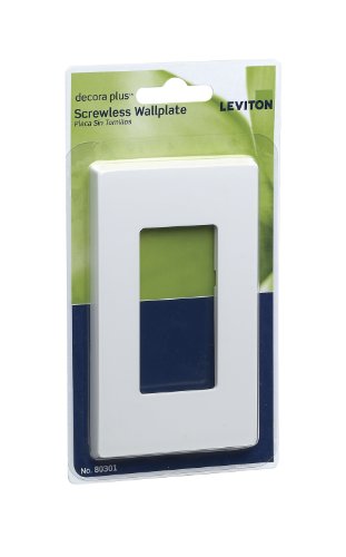 Leviton 80301-W 80301-SW 1-Gang Decora Plus Wallplate Screwless Snap-On Mount, White