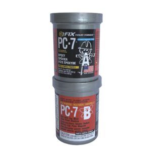 pc products pc-7 epoxy adhesive paste, two-part heavy duty, 1lb in two cans, charcoal gray 167779