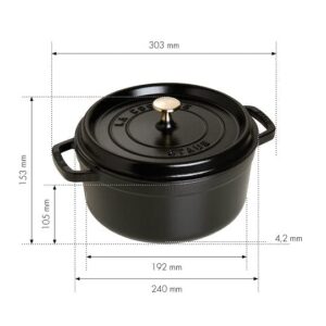 Staub Round Dutch Oven 4-Quart Matte Black