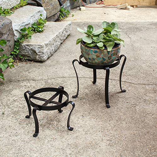 Achla Designs Patio Flower Pot Plant Stand, 12-in H Black