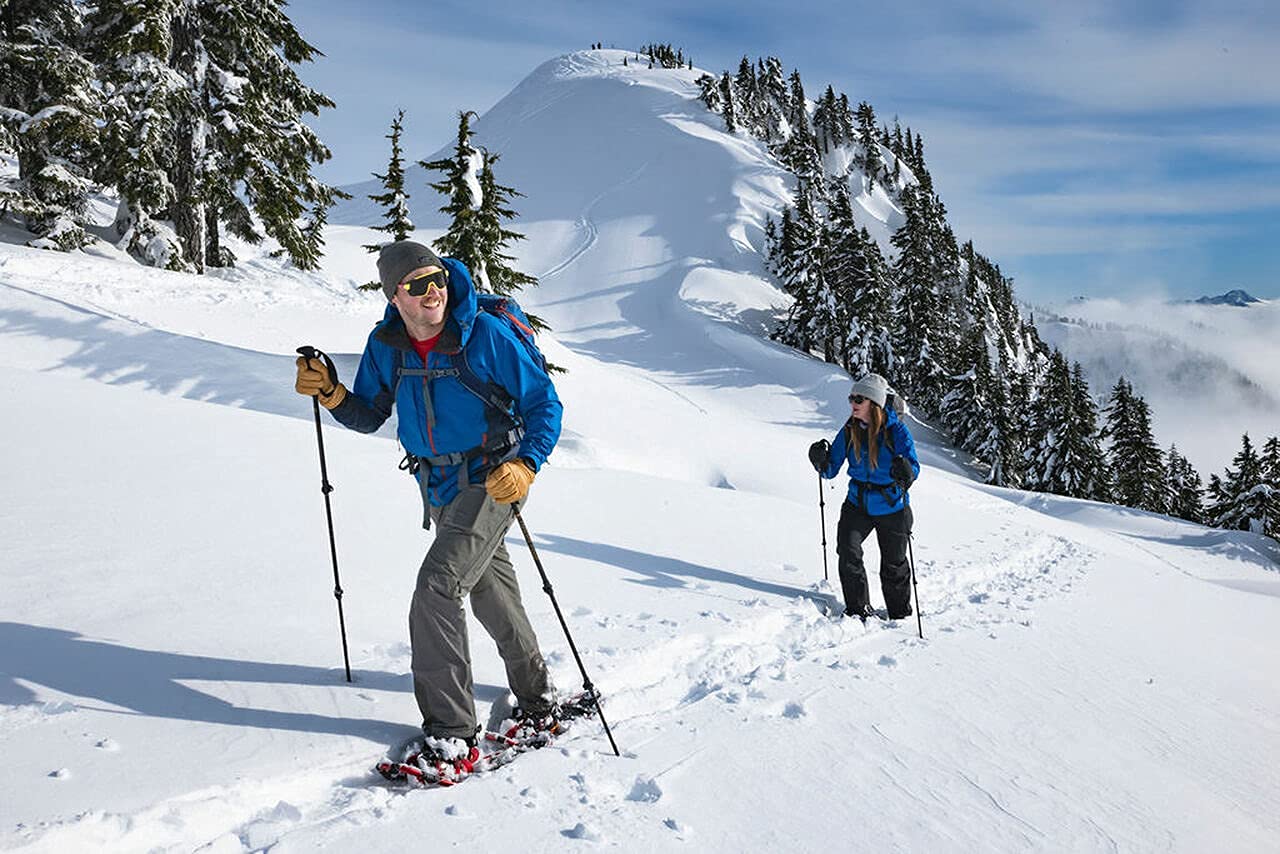 Crescent Moon All Terrian Unisex Snowshoe - Sawtooth 27 (Blue): Unisex All Terrain Snowshoe with Award Winning Single Loop Pull Binding, Stainless Steel Crampons and Heel Lifts