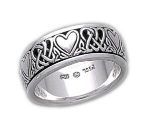 sterling silver celtic heart knot spinner ring size 10(sizes 4,5,6,7,8,9,10,11,12,13,14,15)