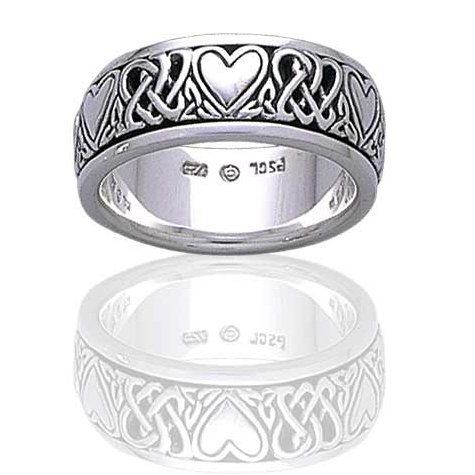 Sterling Silver Celtic Heart Knot Spinner Ring Size 10(Sizes 4,5,6,7,8,9,10,11,12,13,14,15)