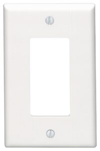 leviton 80601-w 1-decora/gfci midway size wall plate, 1 gang, 4-7/8 in l x 3-1/8 in w 0.225 in t, smooth, 1 pack, white