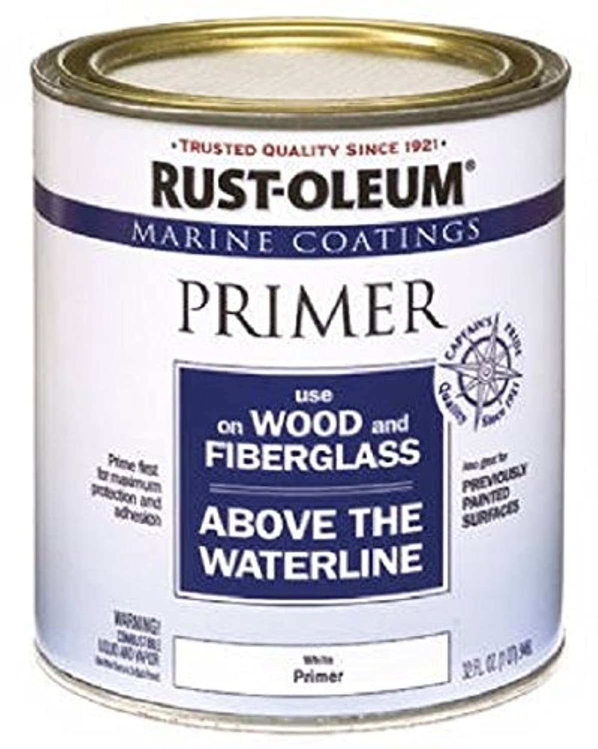 Rust-Oleum 207014 Marine Wood and Fiberglass Primer, 1 Quarts (Pack of 1), 32 Fl Oz