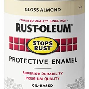 Rust-Oleum 7770502 Stops Rust Brush On Paint, Quart, Gloss Almond, 1 Quarts (Pack of 1)