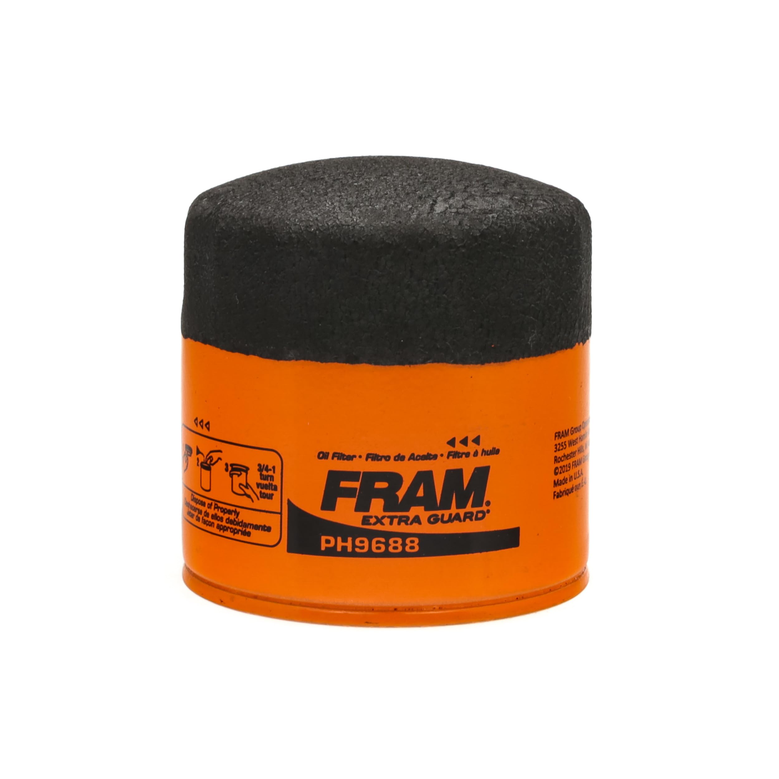 Fram Extra Guard PH9688, 10K Mile Change Interval Oil Filter, Cylindrical, 4"