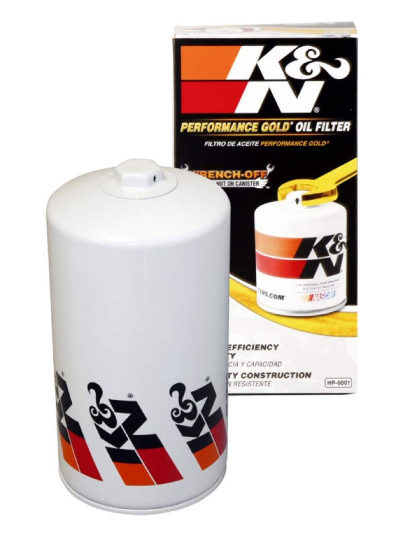 K&N Premium Oil Filter: Protects your Engine: Compatible with Select 1994-2003 FORD (Club Wagon, Super Duty, E350, E450, E550, Excursion, F59, F250, F350, F450, F550, Econoline, Stripped), HP-6001