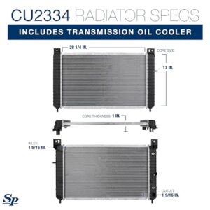 Spectra Premium CU2334 Radiator With TOC, Without EOC -28-1/4" Core Compatible With Chevrolet Silverado, GMC and Cadillac