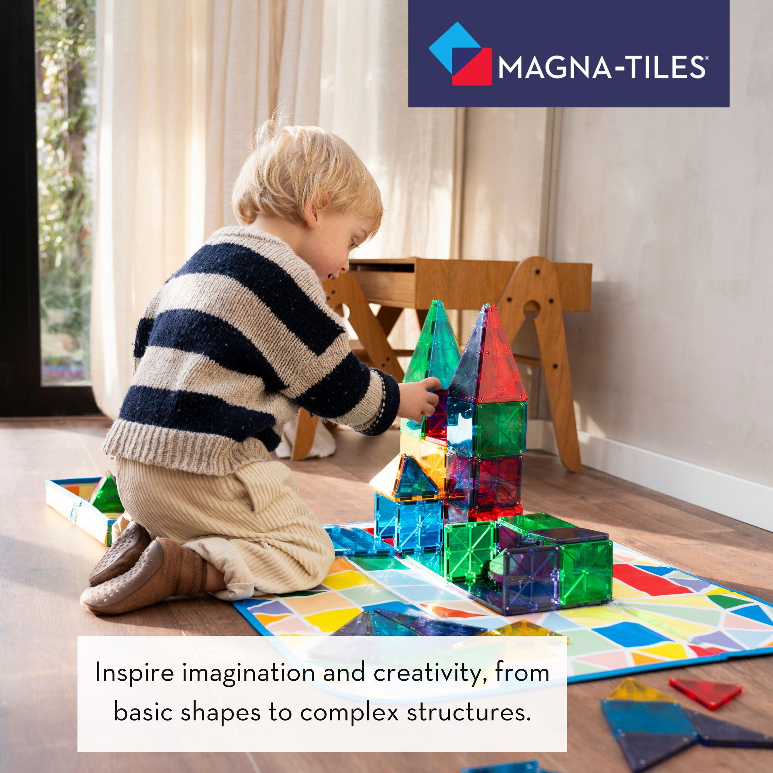 MAGNA-TILES Classic 100-Piece Magnetic Construction Set, The ORIGINAL Magnetic Building Brand