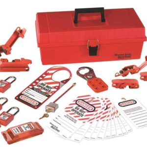 Master Lock 1457E410KA Lockout Tagout Group Lockout Kit, Red