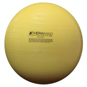 THERABAND Exercise Ball, Stability Ball with 45 cm Diameter for Athletes 4'7" to 5'0" Tall, Standard Fitness Ball for Posture, Balance, Yoga, Pilates, Core, & Rehab, Yellow