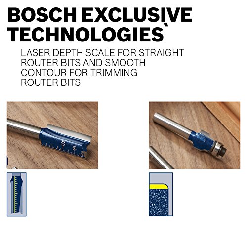 BOSCH 85680M 1/2 In. x 1 In. Carbide Tipped 2-Flute Top Bearing Straight Trim Bit