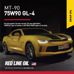 Red Line (50304) MT-90 75W-90 GL-4 Manual Transmission and Transaxle Lubricant (MTL) - 1 Quart.