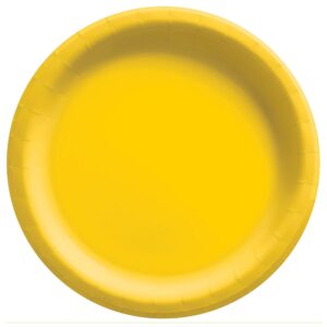 yellow sunshine round paper plates - 10" (20 pc) - perfect for parties, picnics, & everyday meals