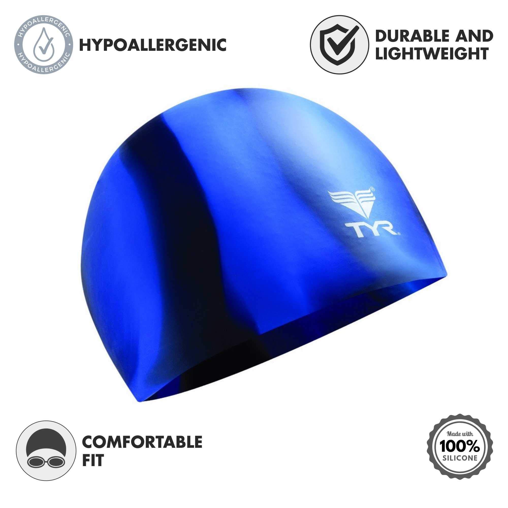 TYR Multi Silicone Cap, Blue