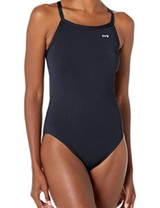 tyr sport women's solid durafast diamondback swim suit,black,34