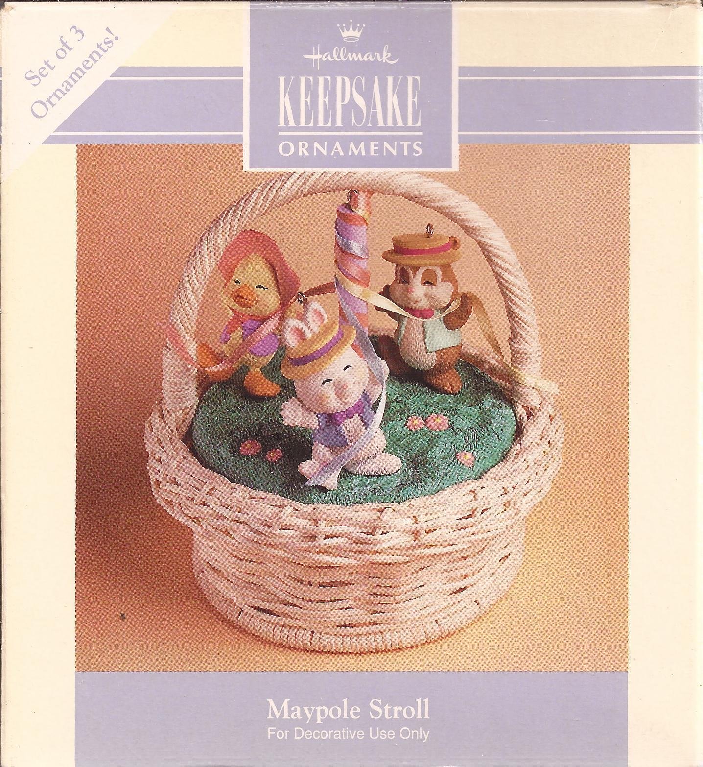 Hallmark Keepsake Easter Ornament Decoration Set of 3 Maypole Stroll 1993