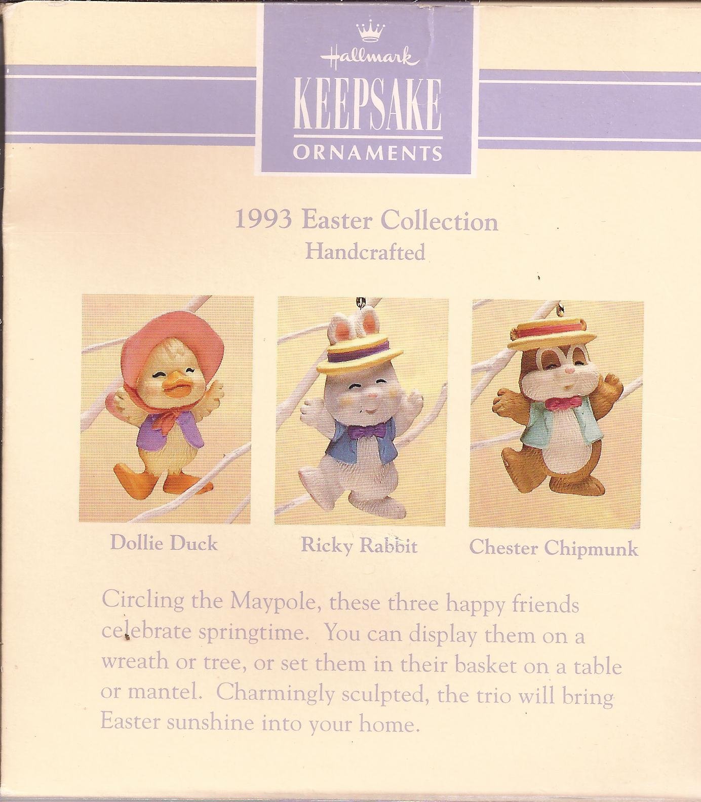 Hallmark Keepsake Easter Ornament Decoration Set of 3 Maypole Stroll 1993