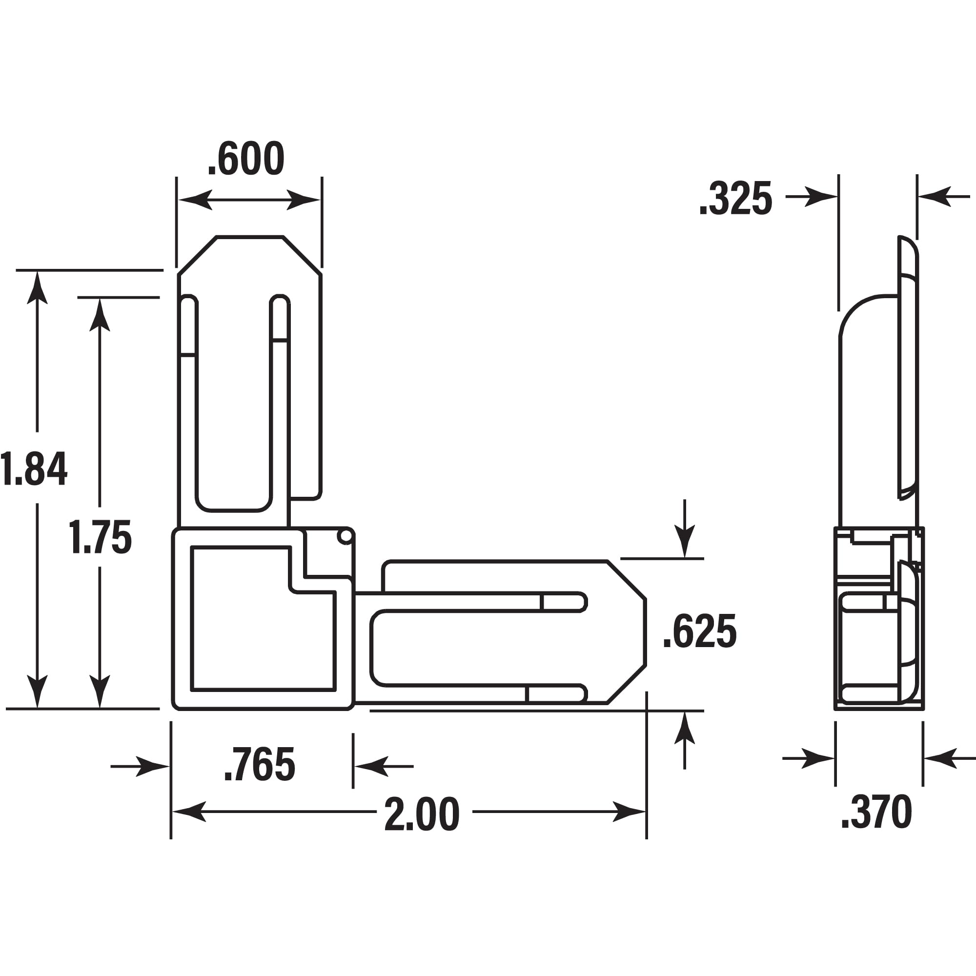 Make-2-Fit PL 7721 3/4 in. x 3/8, Plastic, Gray (4-Pack) Screen Frame Corner