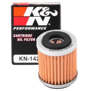 k&n motorcycle oil filter: high performance, premium, designed to be used with synthetic or conventional oils: fits select yamaha vehicles, kn-142