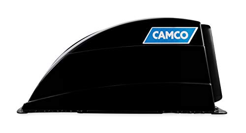 Camco 21015 Black Standard Roof Vent Cover, Opens for Easy Cleaning, Aerodynamic Design, Easily Mounts to RV with Included Hardware (40443)