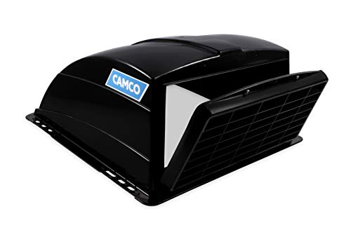 Camco 21015 Black Standard Roof Vent Cover, Opens for Easy Cleaning, Aerodynamic Design, Easily Mounts to RV with Included Hardware (40443)