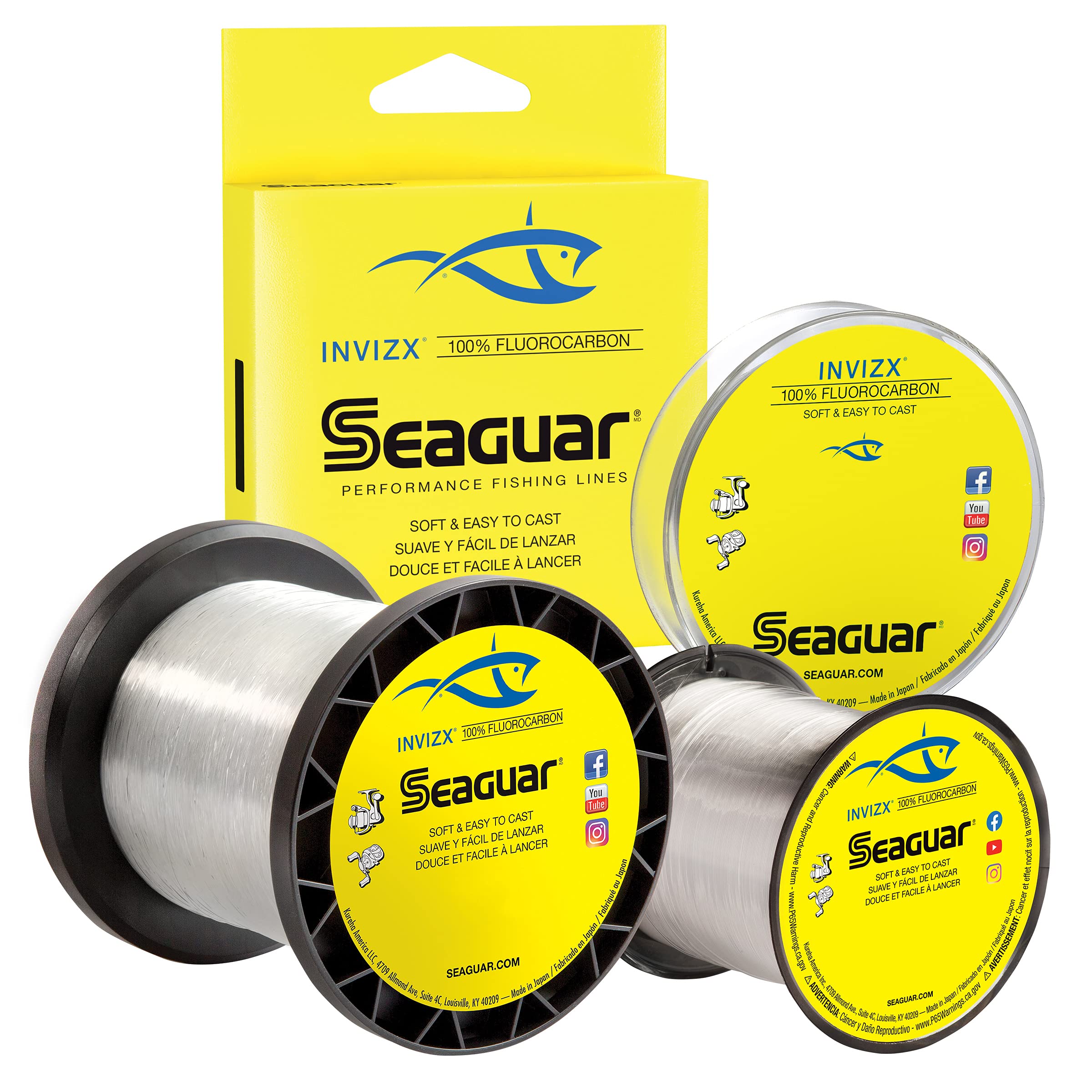 Seaguar Invizx Freshwater 100% Fluorocarbon Fishing Line 6lbs, 200yds Break Strength/Length - 06VZ200