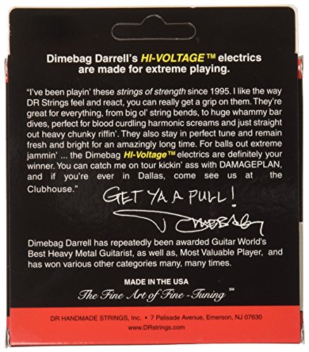 DR Strings Electric Guitar Strings, Dimebag Darrell Signature, Treated Nickel-Plated, 10-52